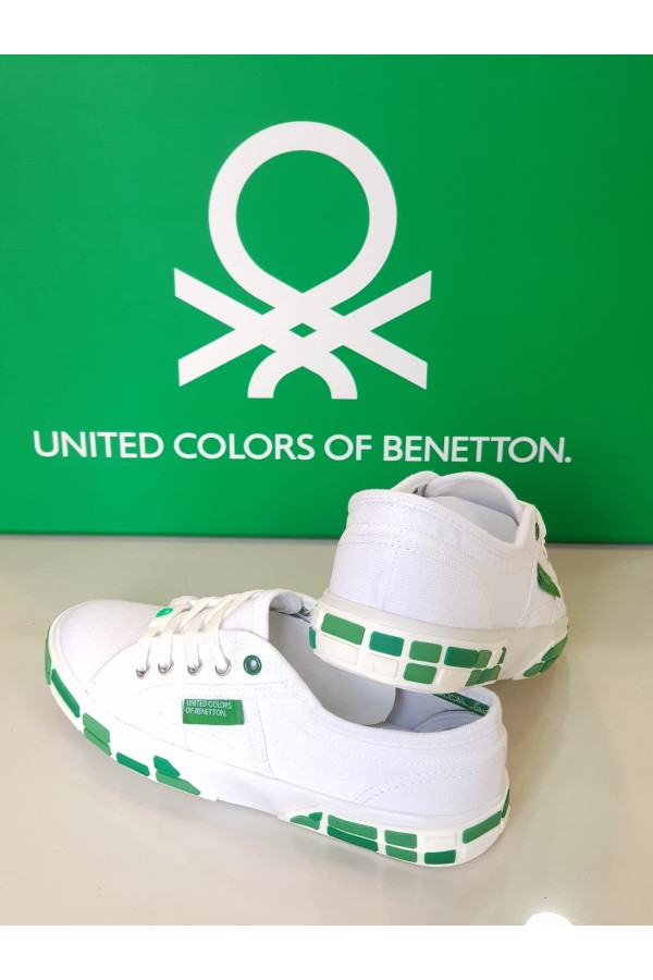 Benetton  Bayan Spor Ayakkabı Beyaz-Yeşil BNT-30691