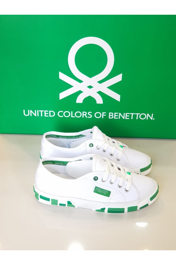 Benetton  Bayan Spor Ayakkabı Beyaz-Yeşil BNT-30691