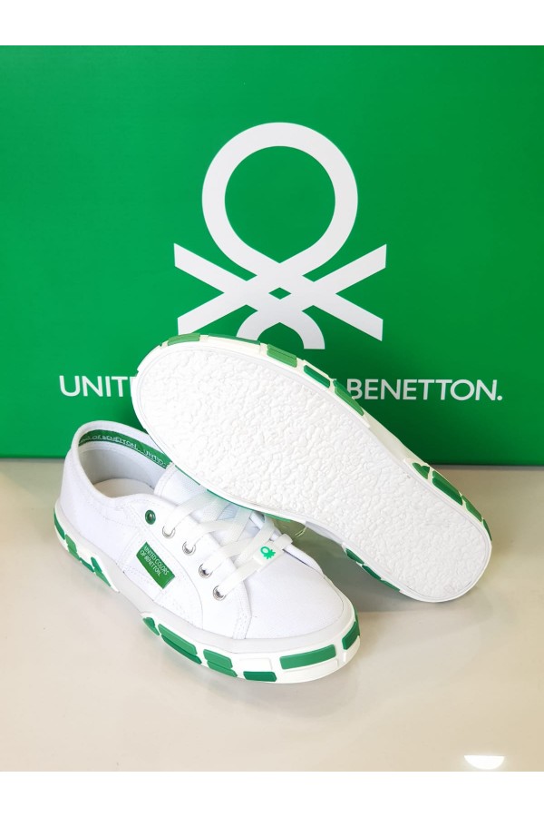 Benetton  Bayan Spor Ayakkabı Beyaz-Yeşil BNT-30691