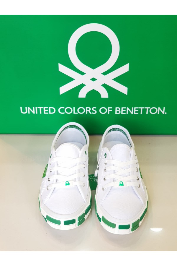 Benetton  Bayan Spor Ayakkabı Beyaz-Yeşil BNT-30691