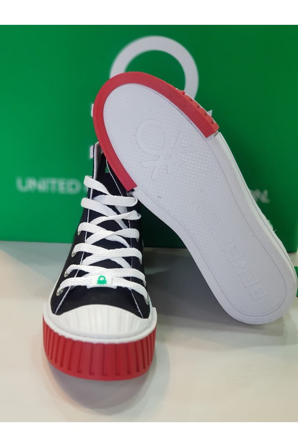 Benetton Bayan Spor Ayakkabı Kırmızı-Siyah  BNT-30632