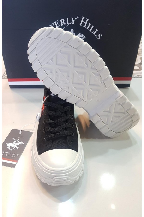 Beverly Hills Polo Club Bayan Sneakers Ayakkabı Siyah-Beyaz POL-10097